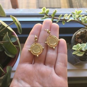 31 Bits Ethical Gold Plated Compass Earrings